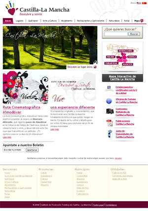 New Tourist Web Portal for Castilla-La Mancha